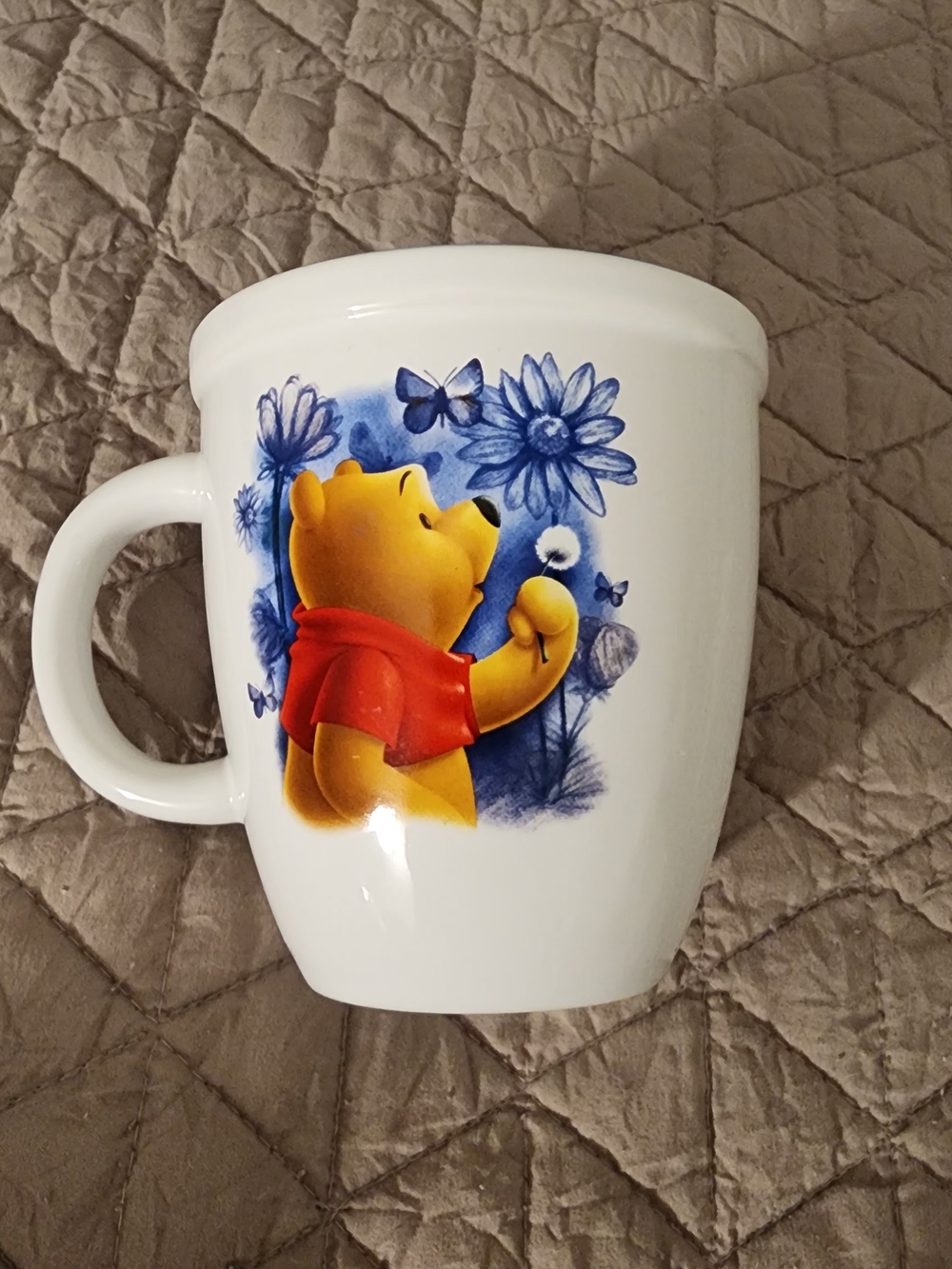 Disney Winnie the Pooh White Mug with Yellow and Red Character Art